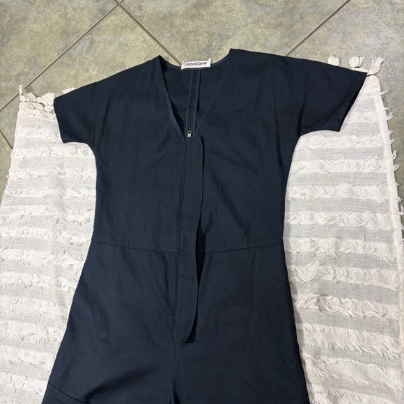 ROUCHA - JON V-NECK CURVED NECK CANVAS JUMPSUIT SZ A MORDERN CITY UTILITIES - Picture 3 of 15